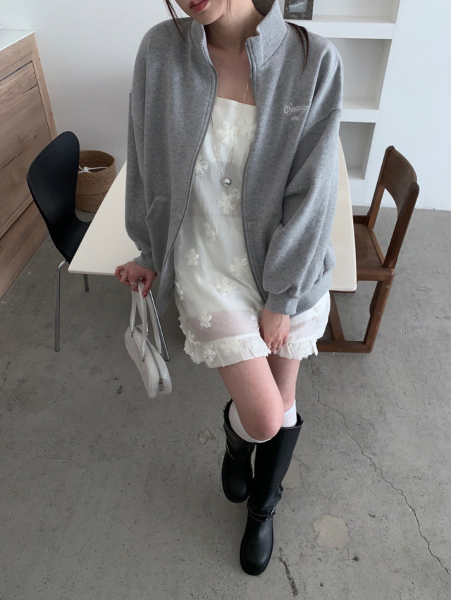 透膚花朵細節造型連身裙