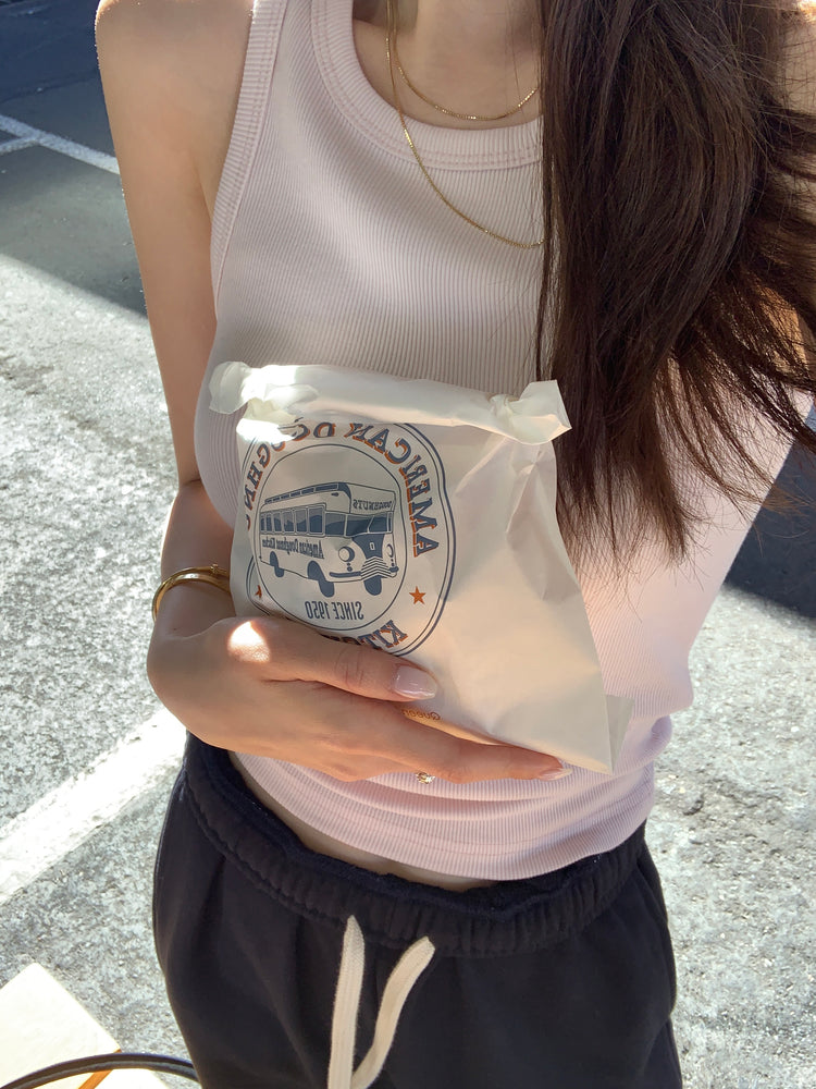 金屬扣細節削肩背心
