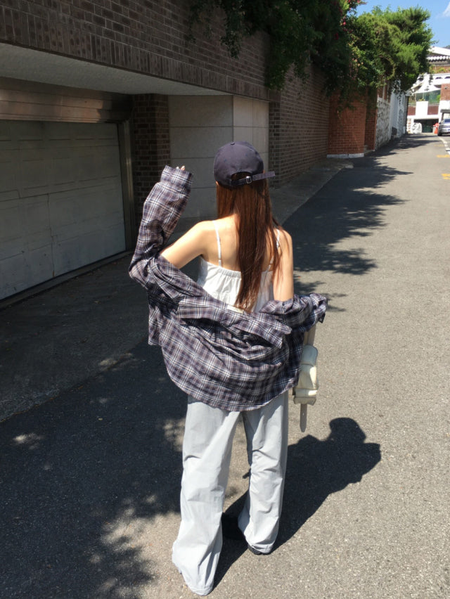 夏日輕薄麻料寬鬆襯衫