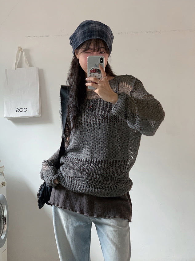 微透格紋三角巾