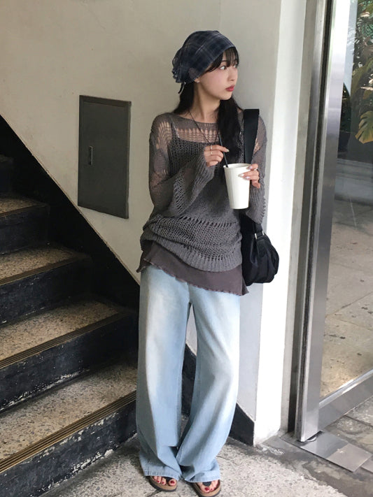 微透格紋三角巾