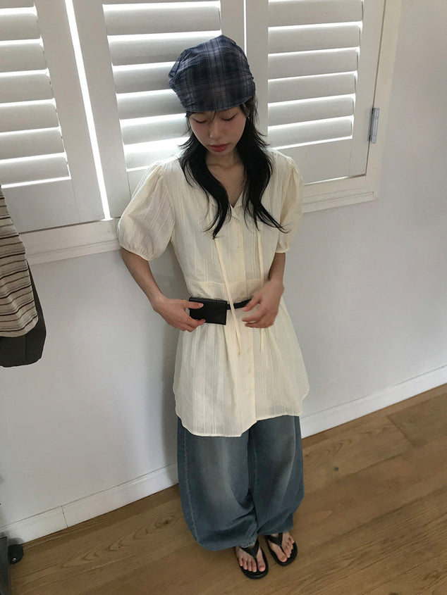 微透格紋三角巾