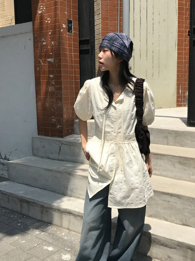 微透格紋三角巾