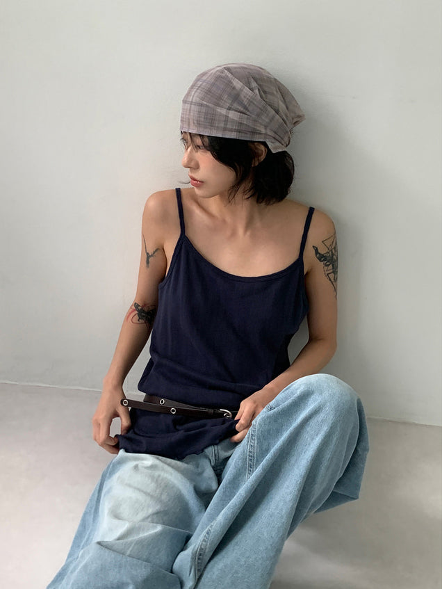 微透格紋三角巾