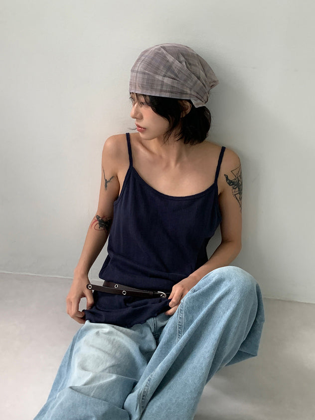 微透格紋三角巾