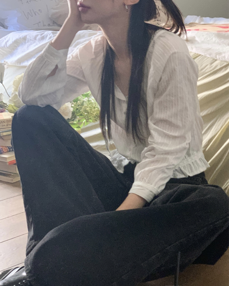 基礎側壓線細節牛仔闊褲