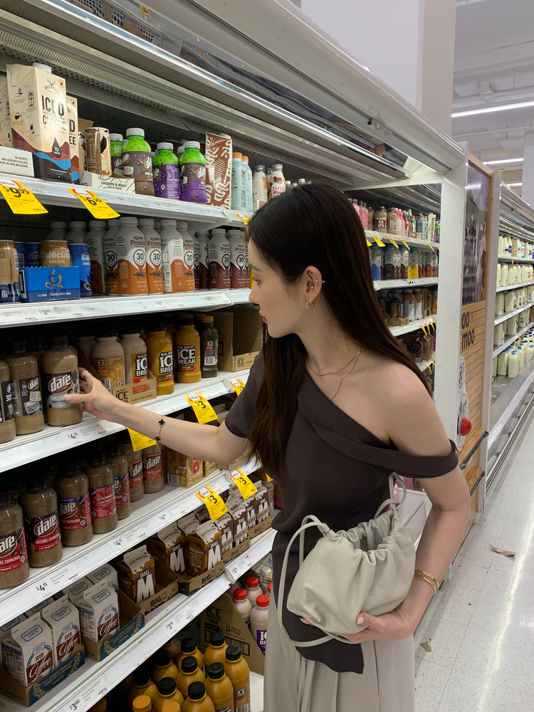 高質美肩側開叉針織上衣