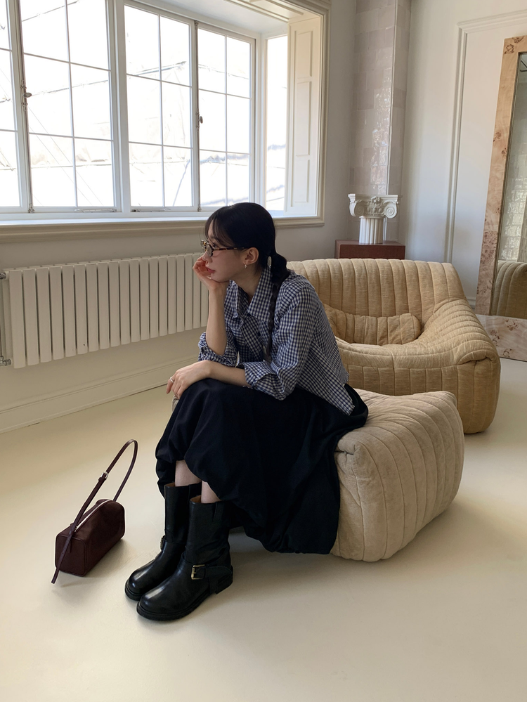 輕薄尼龍鬆緊腰泡泡裙