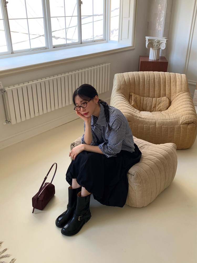 輕薄尼龍鬆緊腰泡泡裙