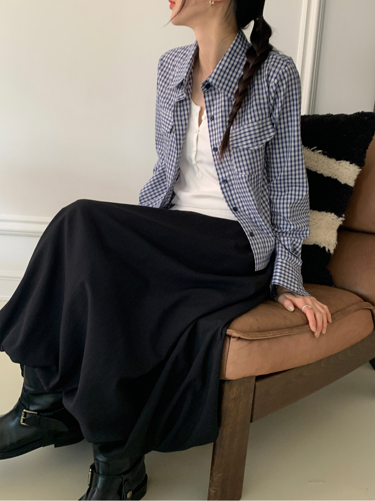 輕薄尼龍鬆緊腰泡泡裙