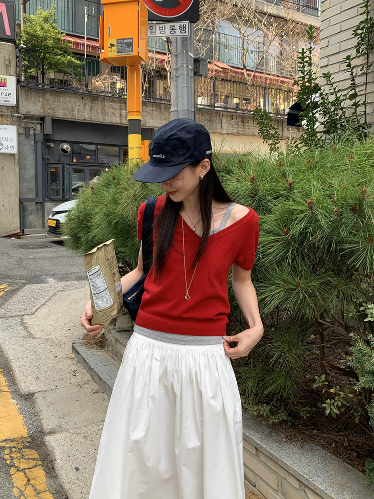 寬腰頭細節基礎傘裙
