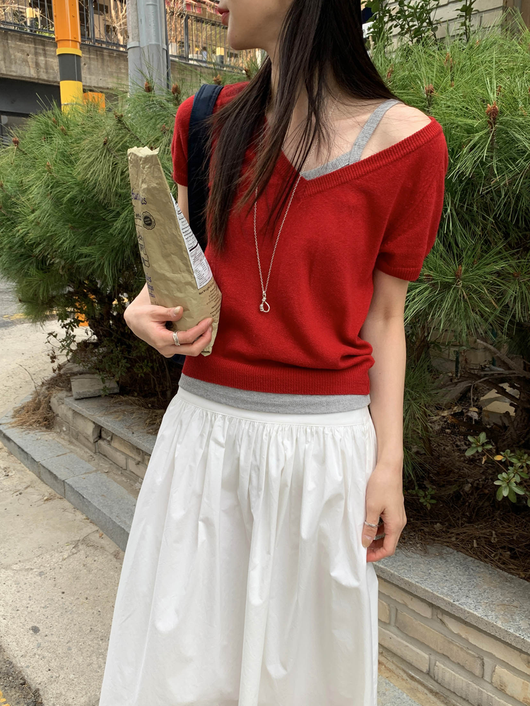 寬腰頭細節基礎傘裙
