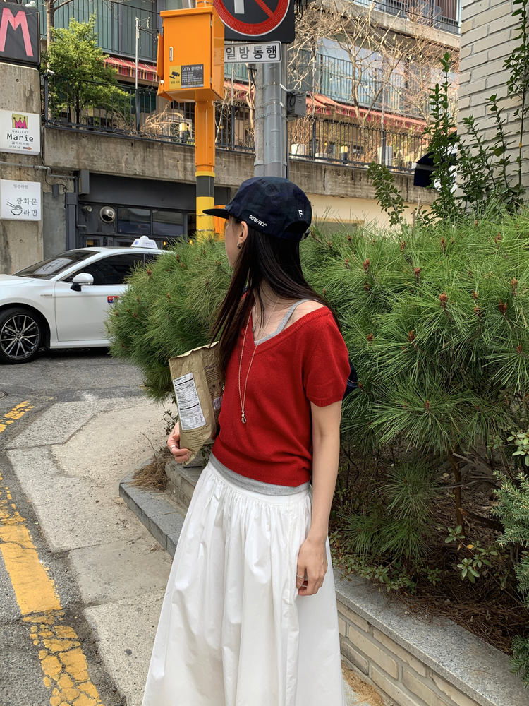 寬腰頭細節基礎傘裙