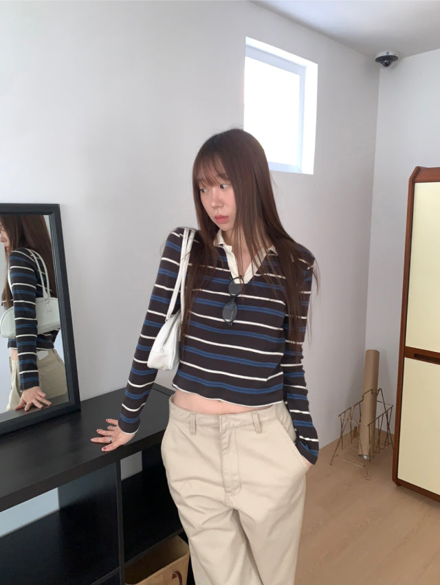 極簡低腰棉料直褲
