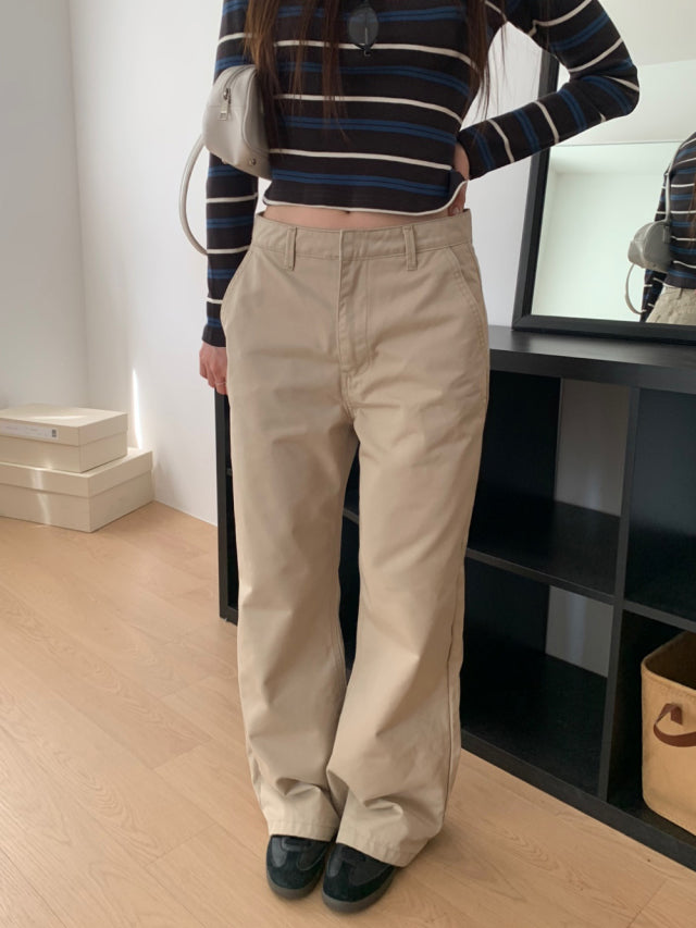 翻領撞色條紋上衣