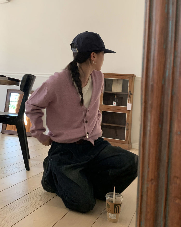 三角褶細節牛仔闊褲