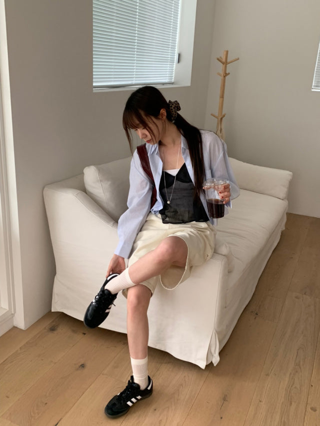 仙氣透紗感胸線細節背心