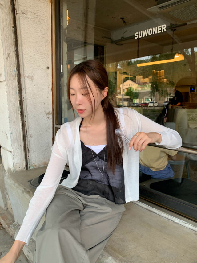 仙氣透紗感胸線細節背心