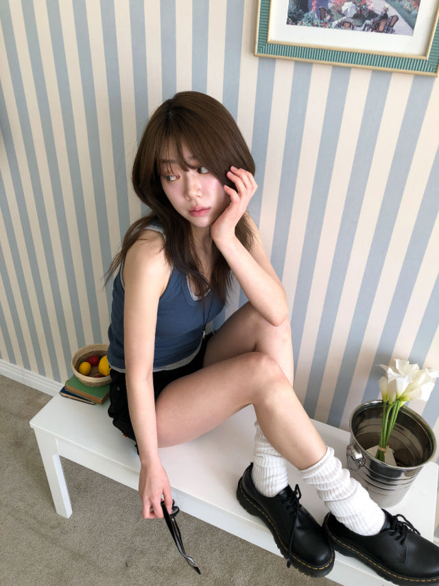 基礎美色U領修身背心