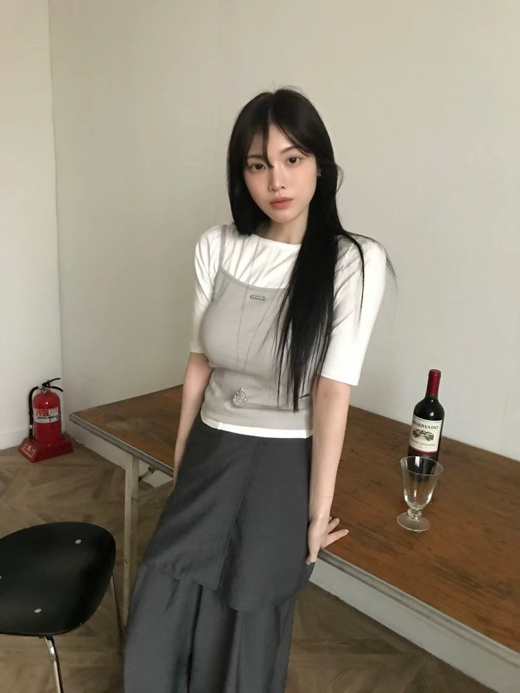 細帶金屬扣細節背心