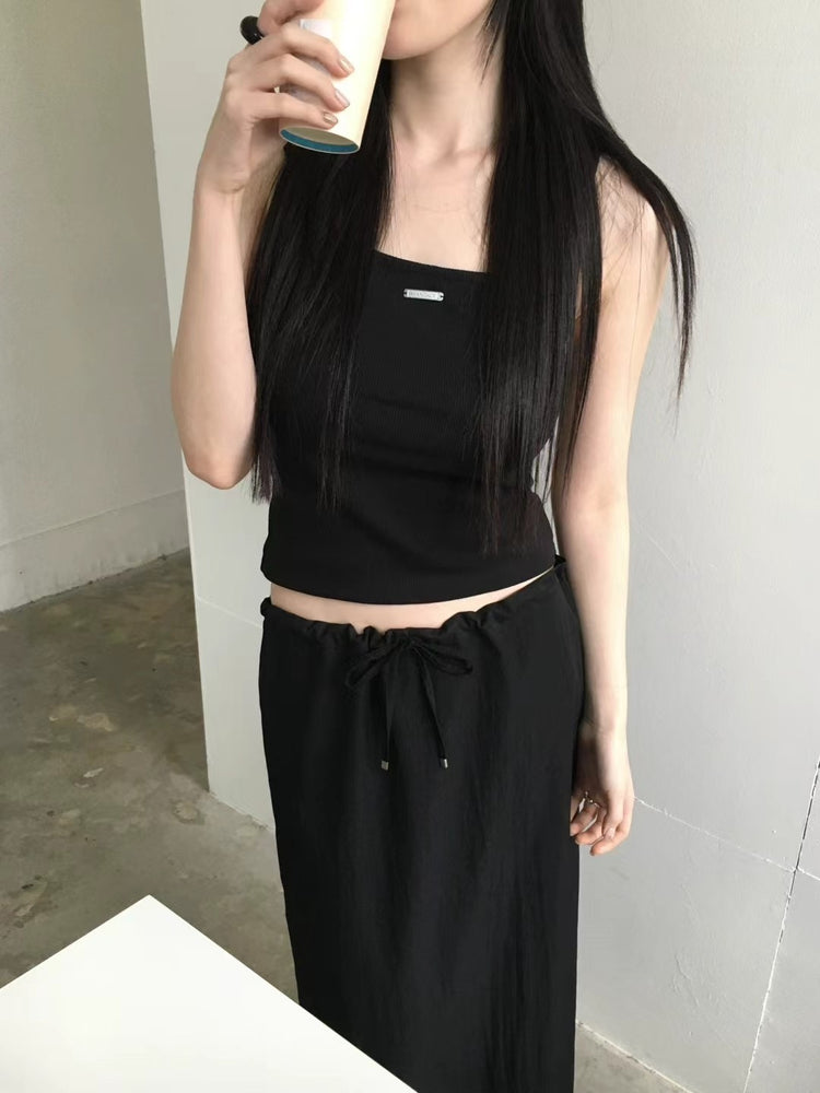 細帶金屬扣細節背心