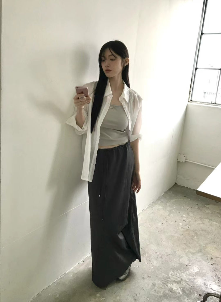 細帶金屬扣細節背心