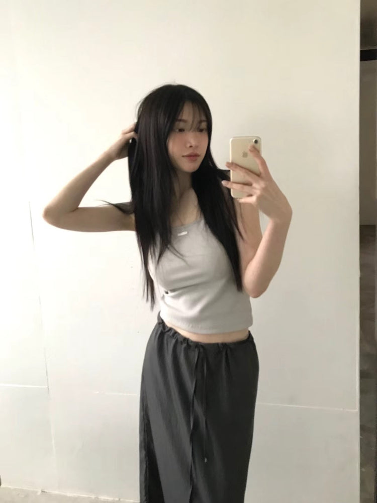 細帶金屬扣細節背心