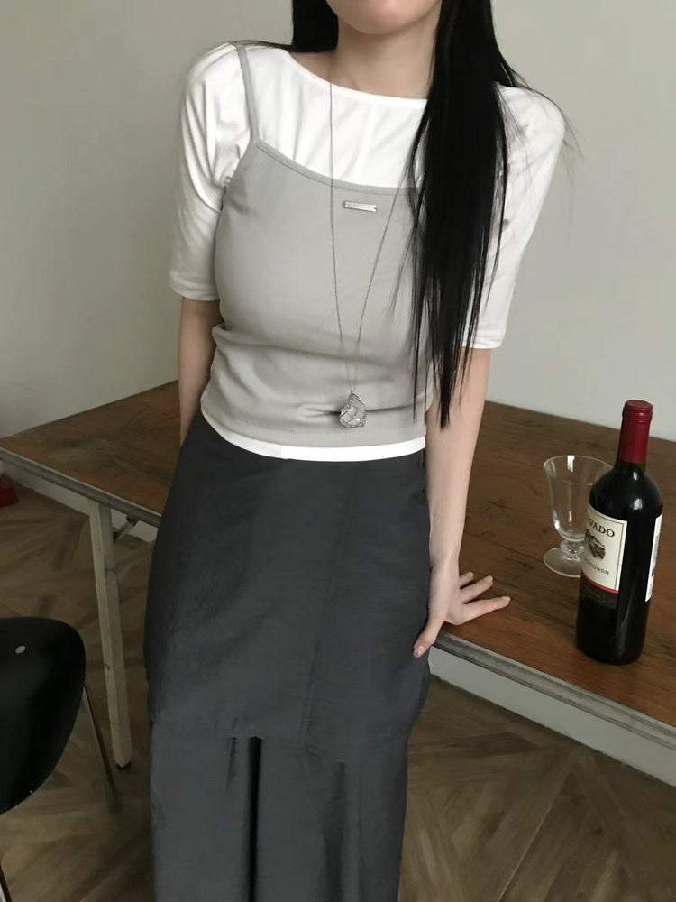細帶金屬扣細節背心
