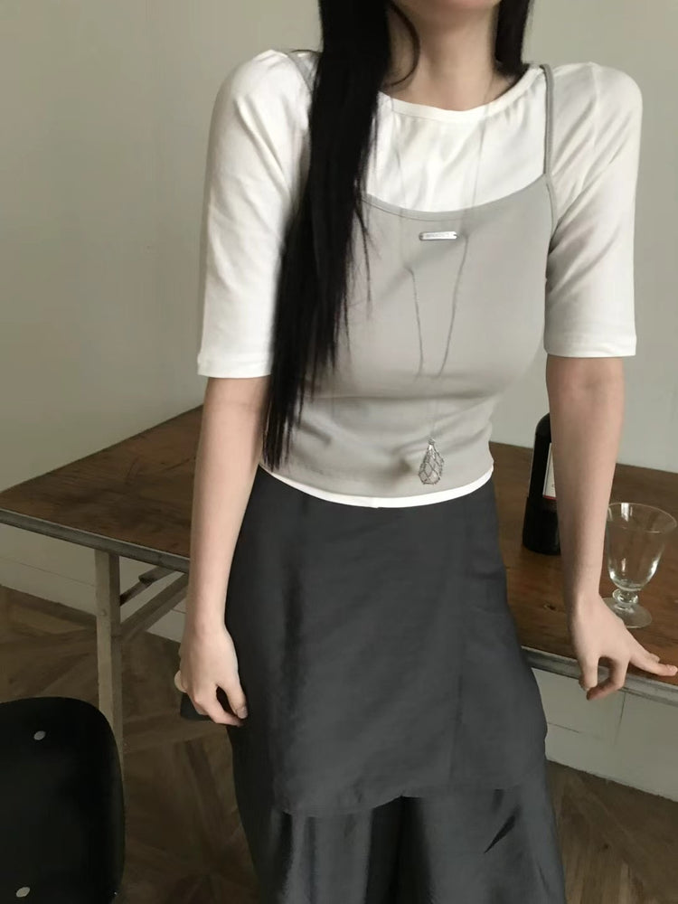 細帶金屬扣細節背心