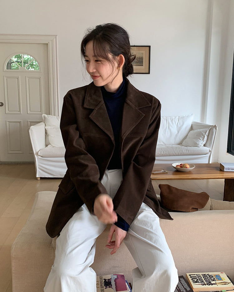 (現)磨砂麂皮質感西外