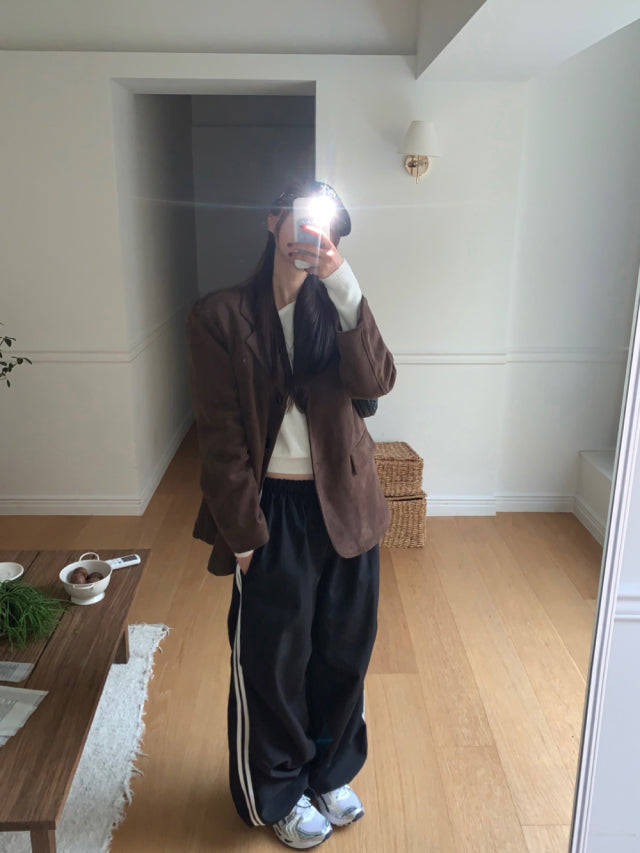 (現)麂皮質感保暖毛毛西外