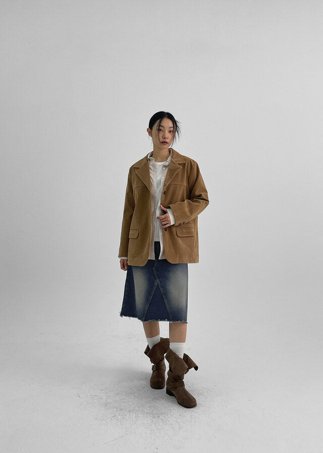 (現)磨砂麂皮質感西外
