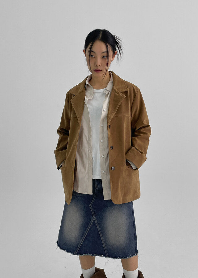 (現)磨砂麂皮質感西外