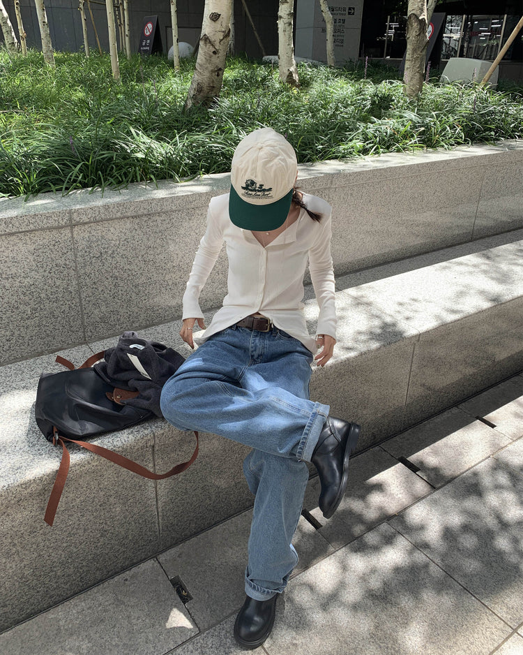坑紋排鈕修身上衣