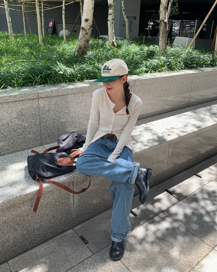 坑紋排鈕修身上衣