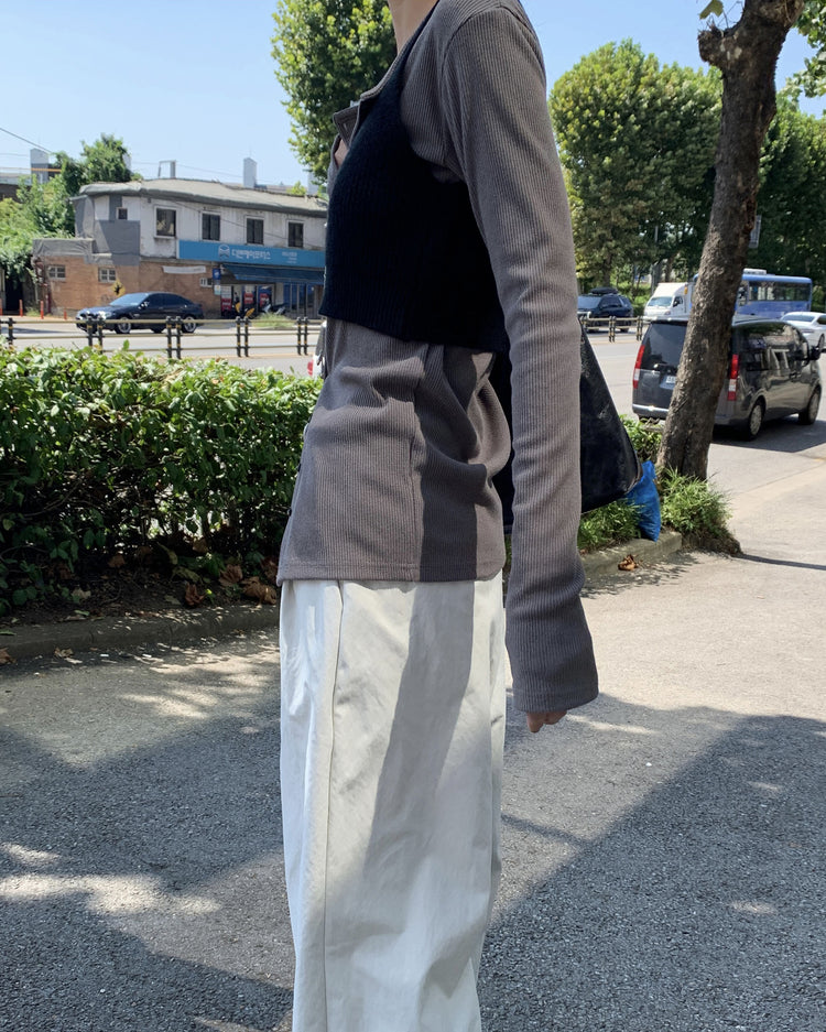 坑紋排鈕修身上衣
