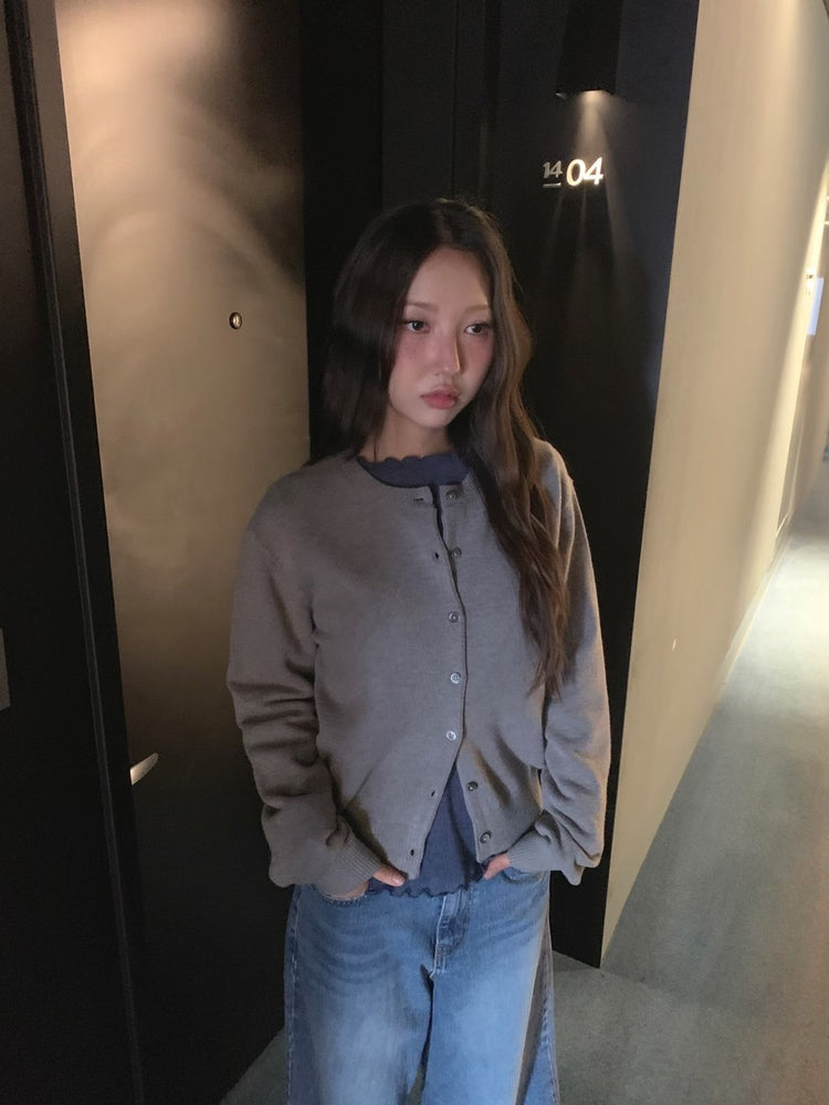 美色羊毛排鈕針織外套