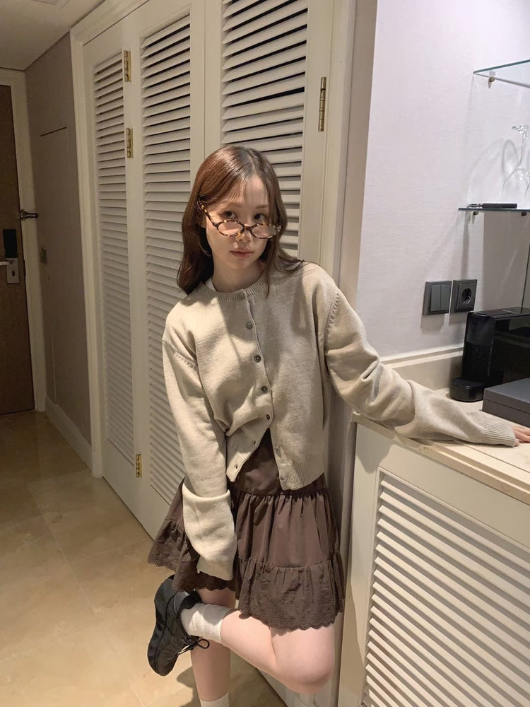美色羊毛排鈕針織外套