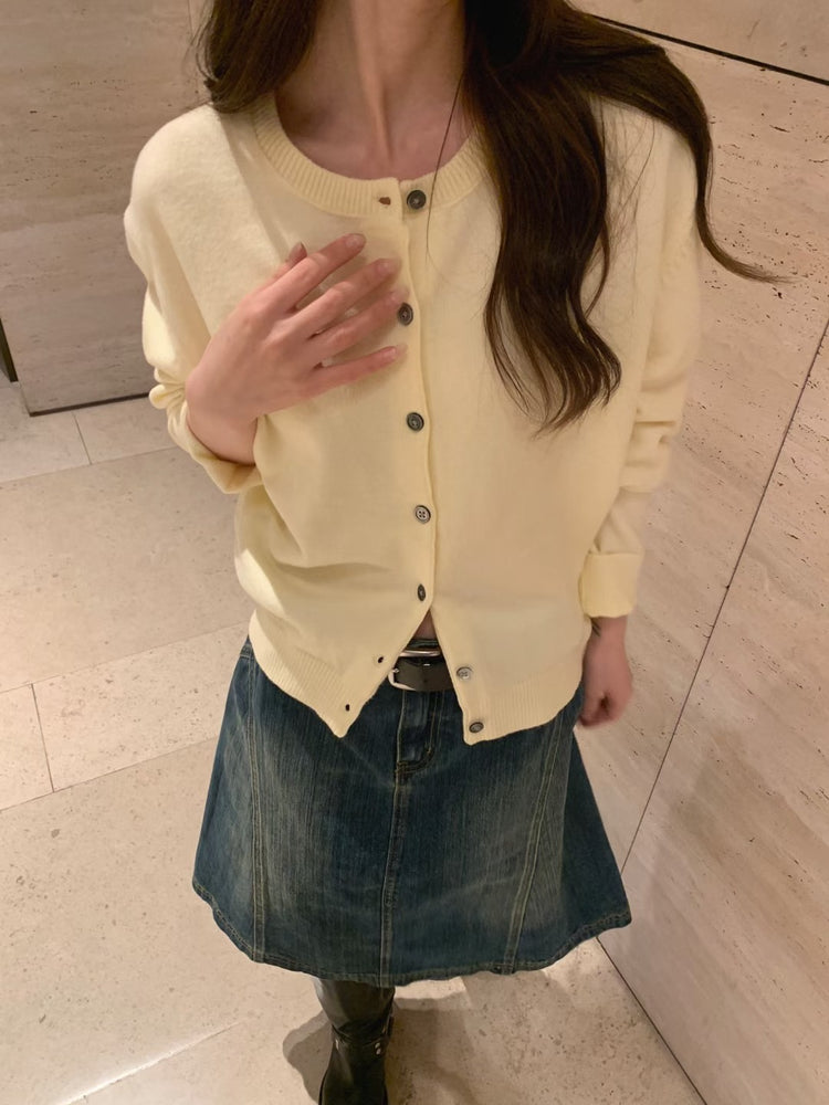 美色羊毛排鈕針織外套