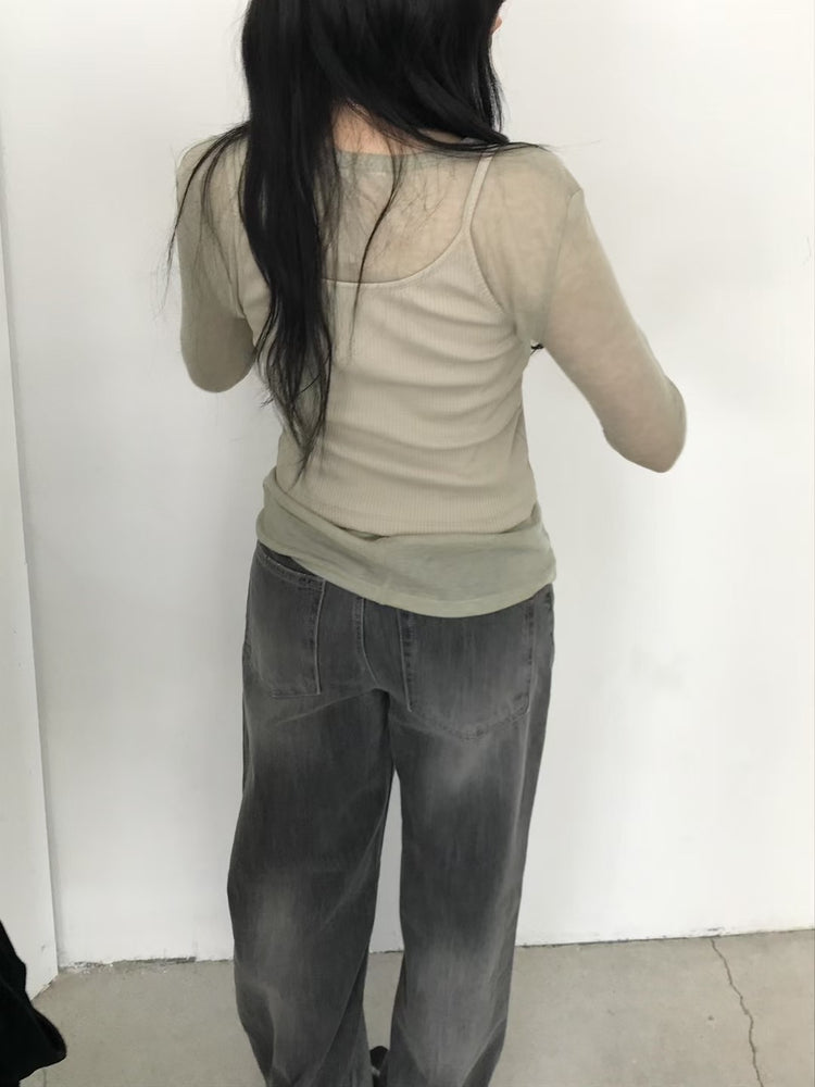 前後兩穿鐵扣細節針織背心
