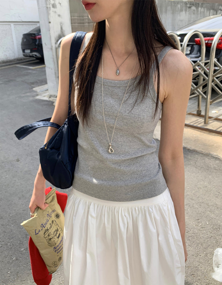 美色細帶基礎休閒背心