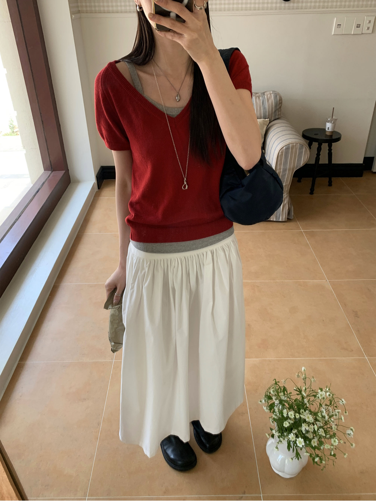 美色細帶基礎休閒背心