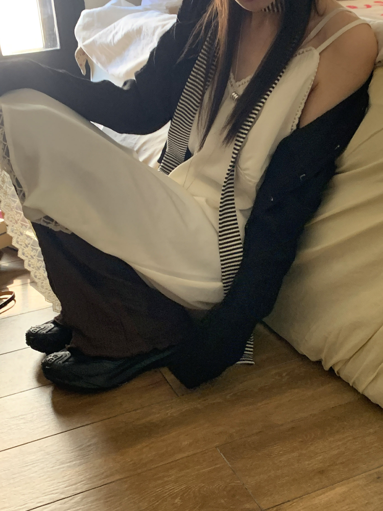 皺皺紋理美腿微喇叭褲