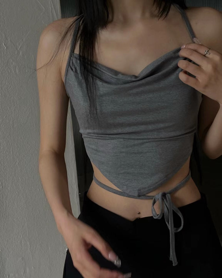 (現)美背垂領綁帶背心