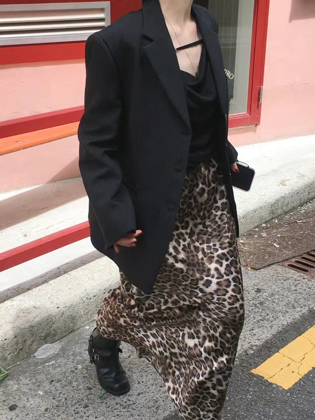高質豹紋紋理及踝裙