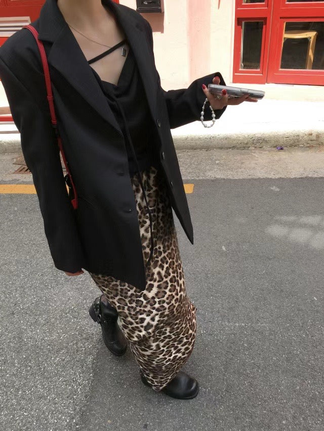 高質豹紋紋理及踝裙