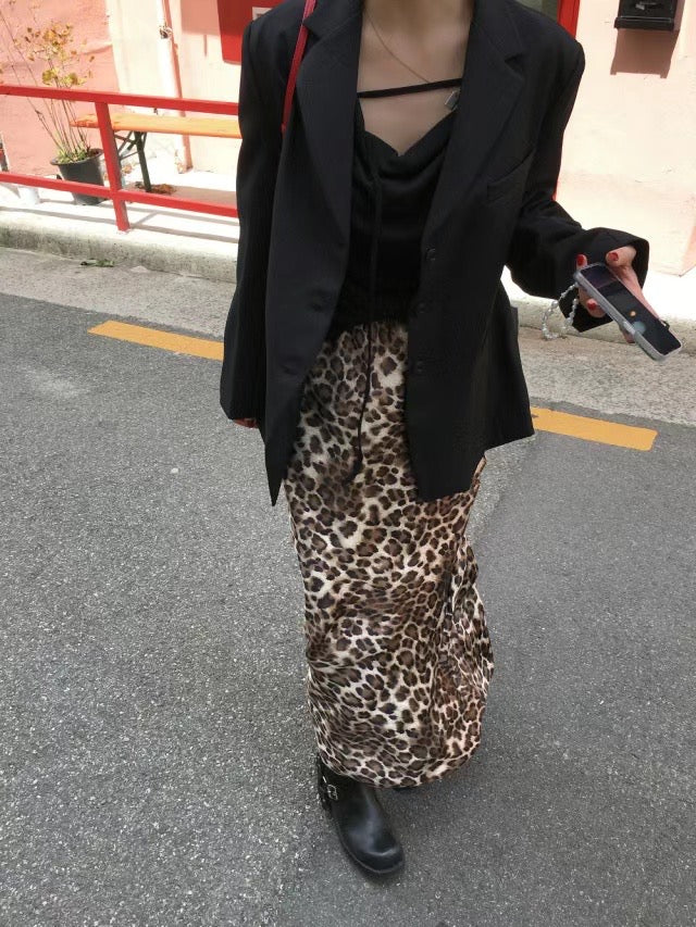 高質豹紋紋理及踝裙