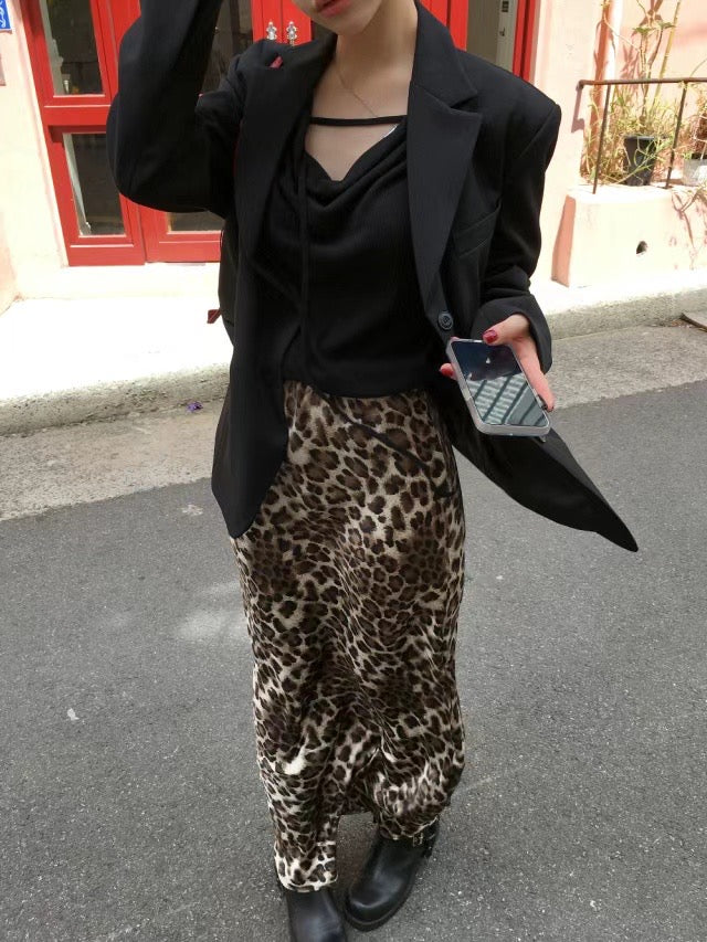 高質豹紋紋理及踝裙