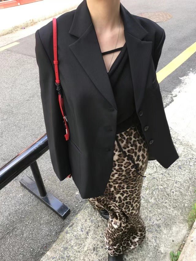 高質豹紋紋理及踝裙