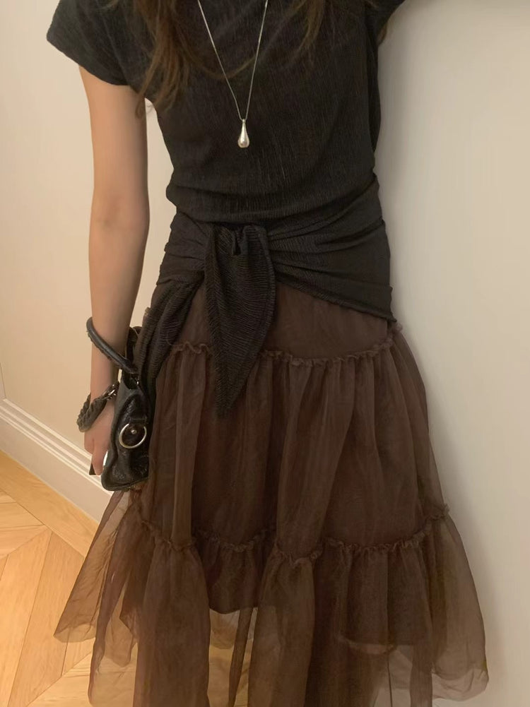 小立領紋理三角巾細節上衣